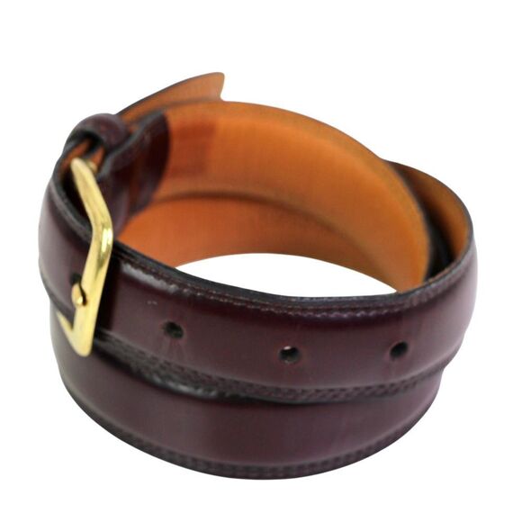 URUGUAY BROWN GENUINE LEATHER 1"Wd STITCH CASUAL DRESS MEN'S BELT Sz 34/85 (t45 - Picture 3 of 13